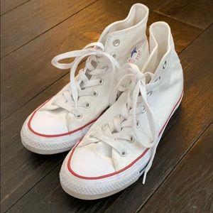 White hightop converse